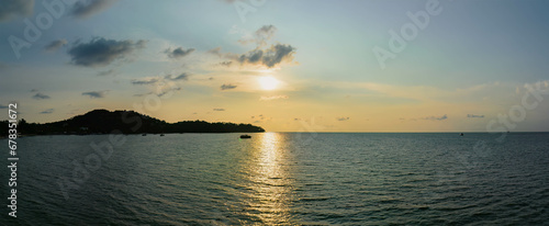 Panoramic view of Sunset sea from Bang Thao beach  Thailand