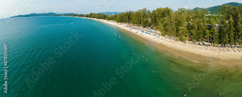 Panoramic aerial photo of Bang Thao beach in Phuket, Thailand