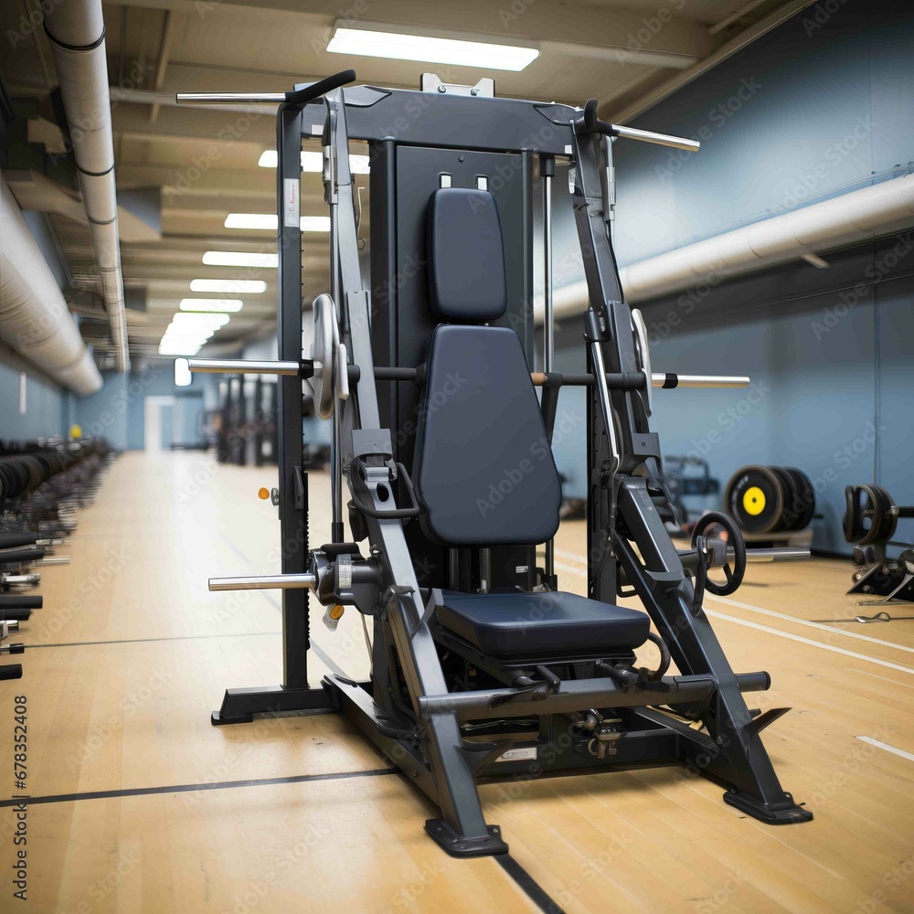 Obraz premium Exercise machine in the gym. Multifunctional arm workout.