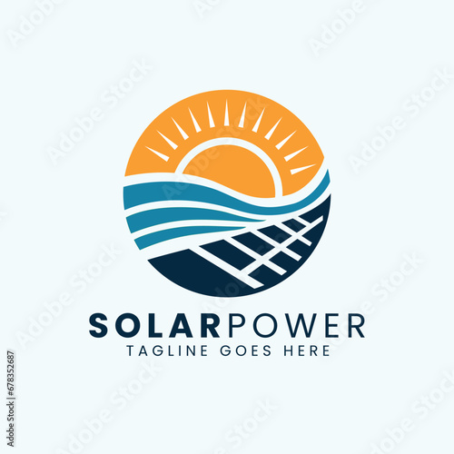 Solar Power Plant Logo Design Template