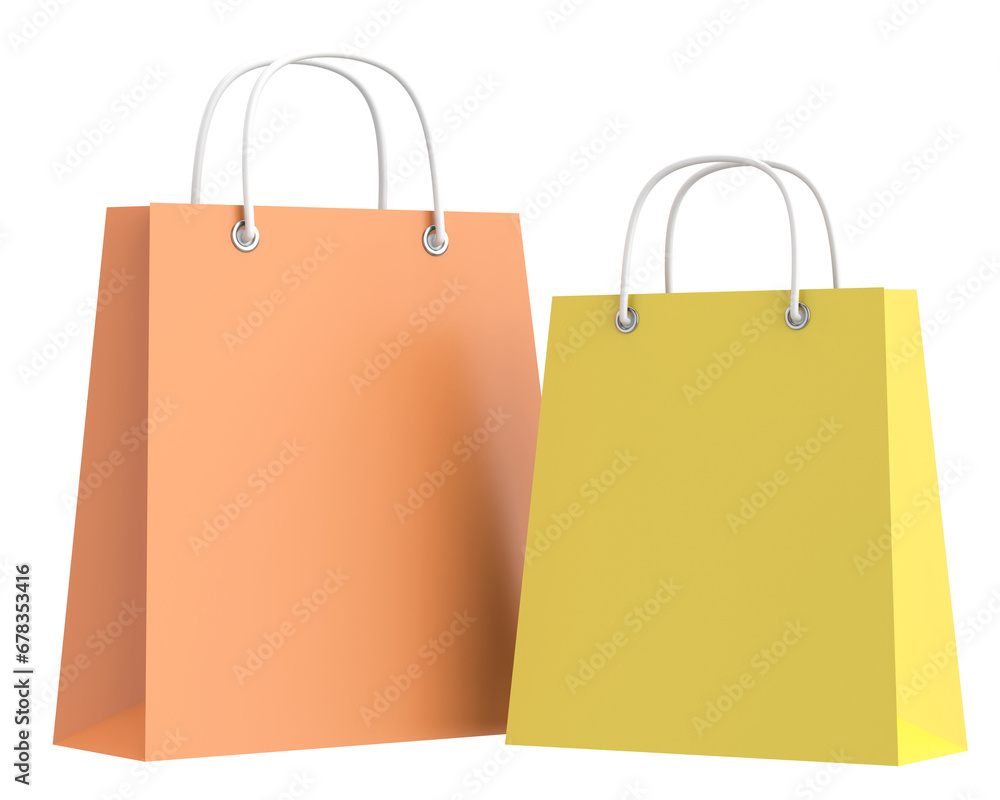 3D shopping bag. 3D illustration.