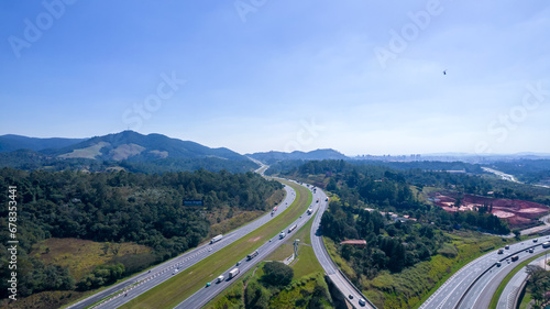 Junction of Rodovia dos Bandeirantes and Rodovia Anhanguera in São Paulo, Brazil.