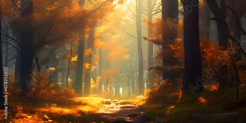Autumn forest scene. © Arnik