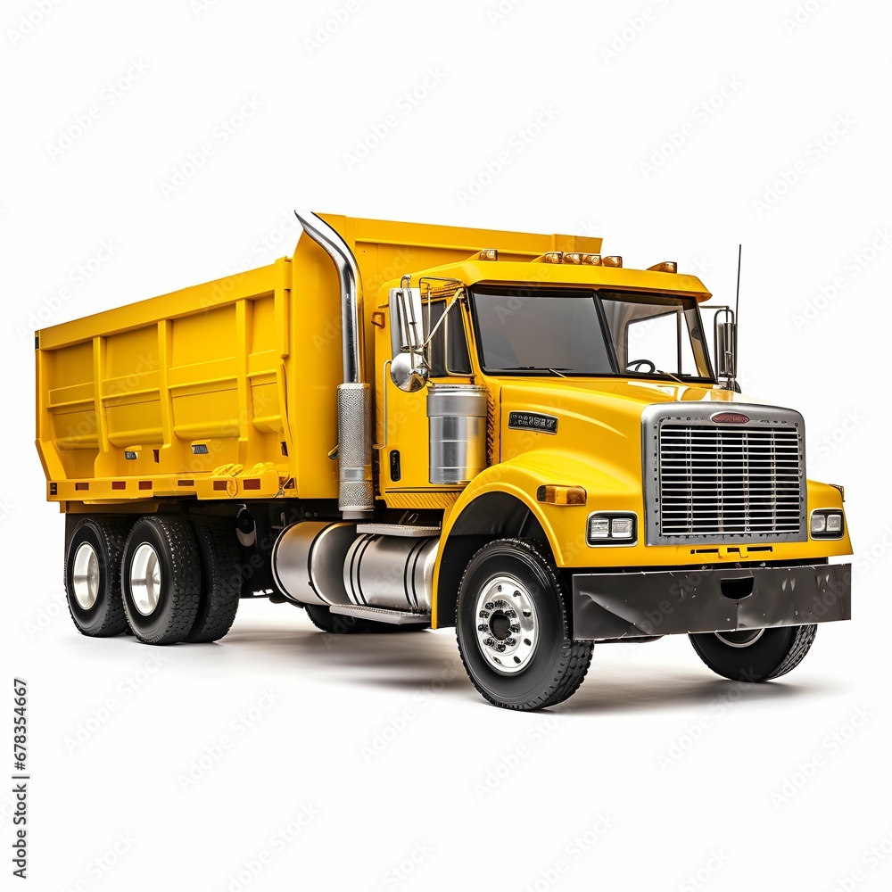 dump truck highlighted on a white background. mechanical equipment