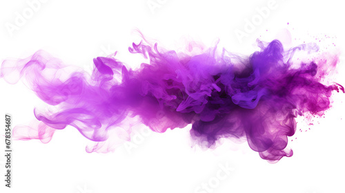 Purple explosion smoke isolated on transparent background -