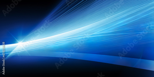 Blue and white dynamic laser lights background or wallpaper with copy space. Business background concept. AI generated.