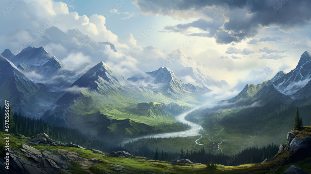 Snowy Mountains.Generative Ai Snowy Mountains.Generative Ai