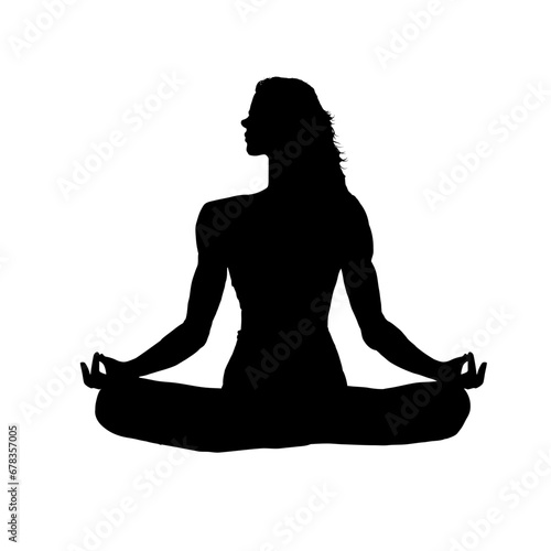 silhouette of a person in yoga position 