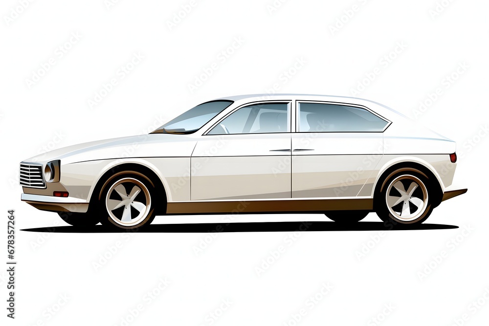 car isolated on a white background. white car on a white background.