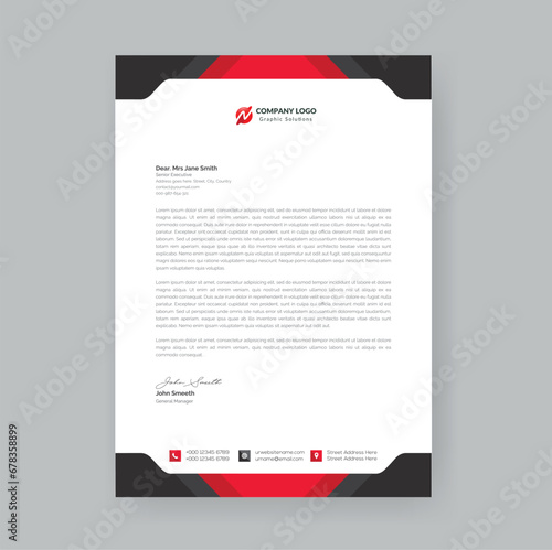 Elegant letterhead template design in minimalist style. Letterhead template in flat style, Modern company letterhead template design