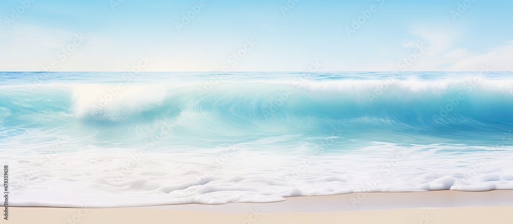 The white sandy beach blended perfectly into the abstract landscape creating a mesmerizing design with the textures of the azure waves and the beauty of natures watercolor palette The white sandy beach blended perfectly into the abstract landscape creating a mesmerizing design with the textures of the azure waves and the beauty of natures watercolor palette