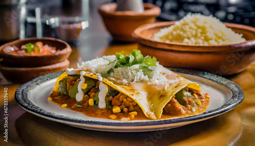 Enchiladas close up.