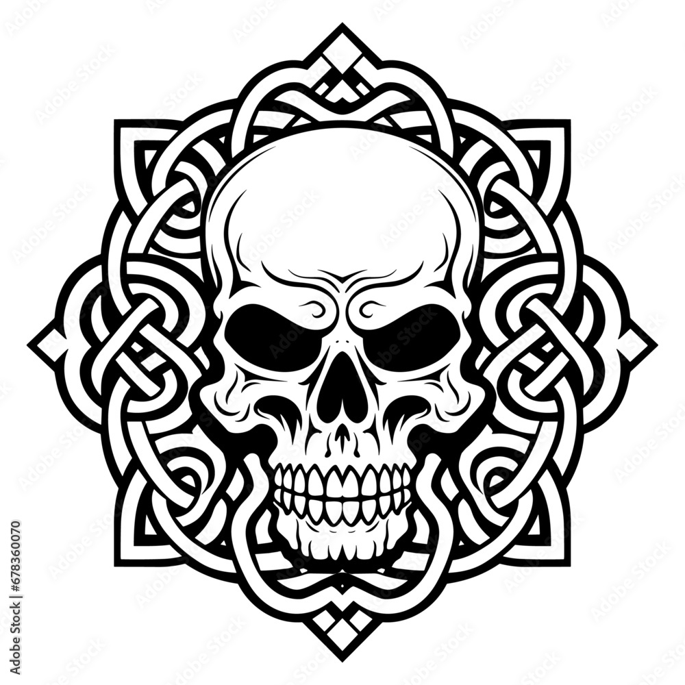 Skull in celtic knot style
