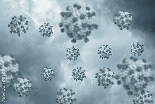 Viruses on a blurred background. photo