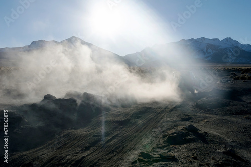 Image shows luminous effect of sun rays passing through dust