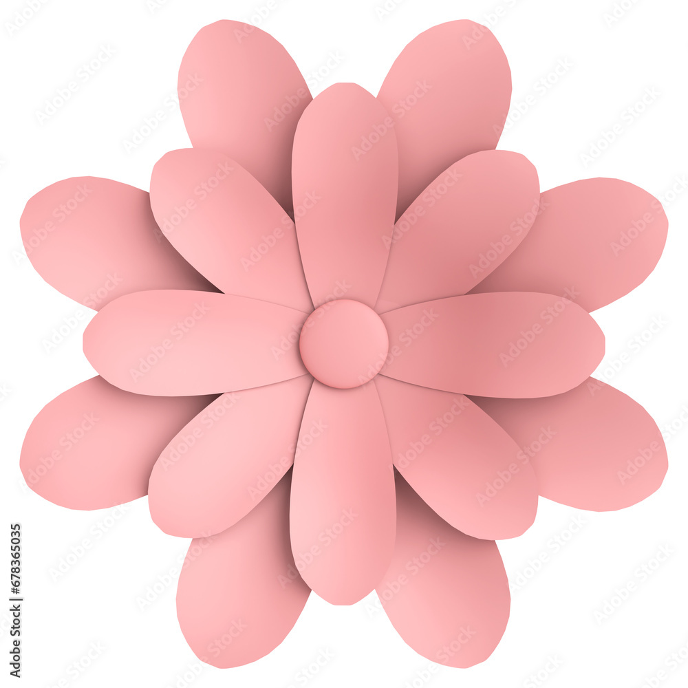 3D paper flower. Pastel flower. 3D illustration. 3D paper flower. Pastel flower. 3D illustration.