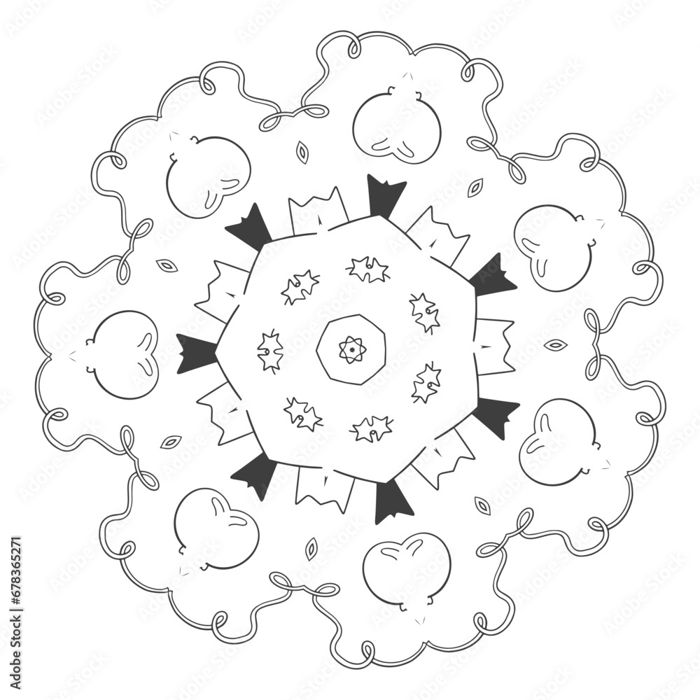 The Abstract Floral Mandala Illustration The Abstract Floral Mandala Illustration