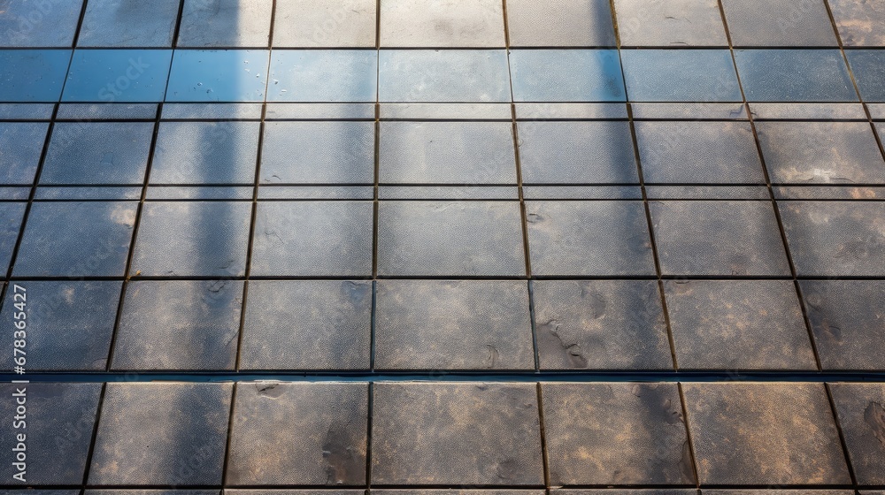Photo of the site from the old paving slab with small defects and cracks, leaving in perspective. Street coverage of pedestrian areas and paths in parks in daylight outdoors Photo of the site from the old paving slab with small defects and cracks, leaving in perspective. Street coverage of pedestrian areas and paths in parks in daylight outdoors