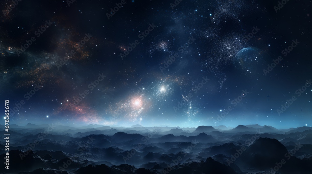 An image of a night sky with stars and clouds