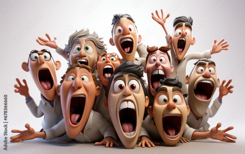 cartoon 3d characters wonder face expression cartoon 3d characters wonder face expression