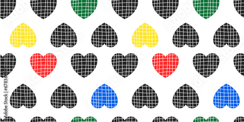 Cool modern seamless pattern with hearts in a checkered pattern. Youth design. Background for wrapping paper, banner with hearts
