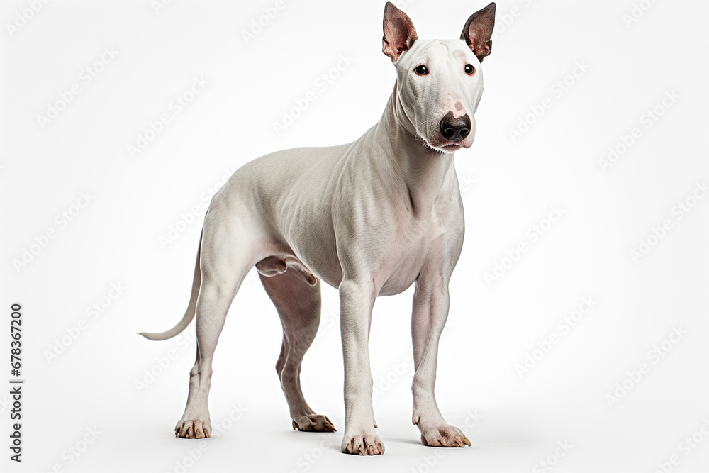 bull terrier breed dog with white background