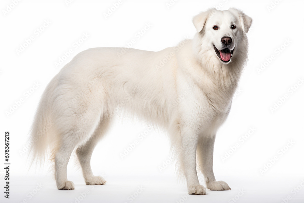 photo with white background of a Maremma breed dog photo with white background of a Maremma breed dog