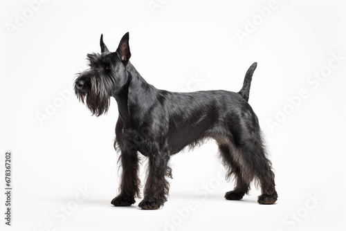 photo with white background of a Scottish terrier breed dog photo
