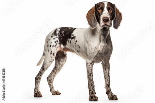 Bracco breed dog with white background