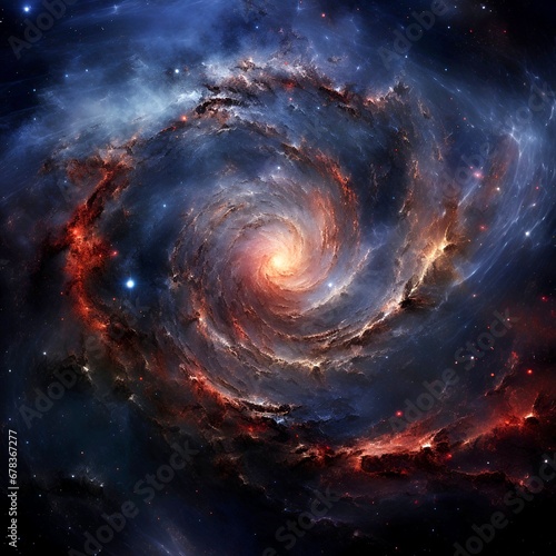 Spiral galaxy in space 