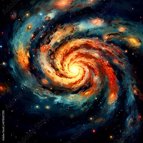 background with spiral galaxy 