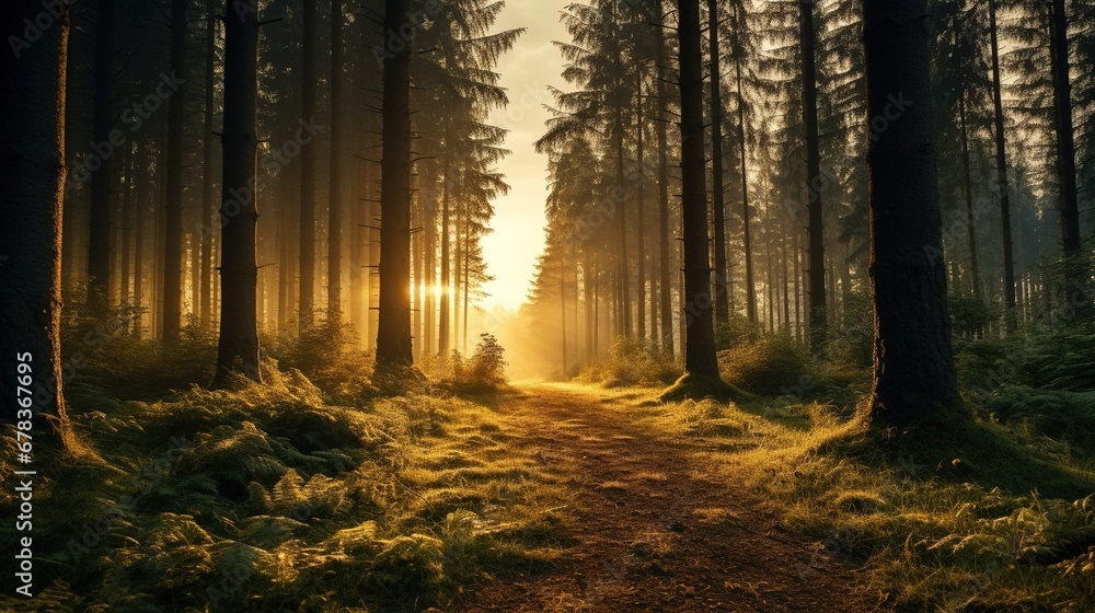 Fototapeta premium Sunrise in the Forest 