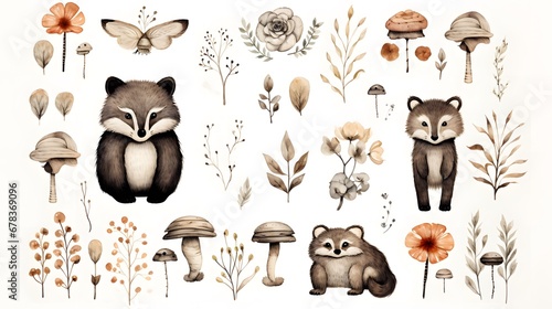 Charming Woodland Characters: Bee, Fox, Bear, and More