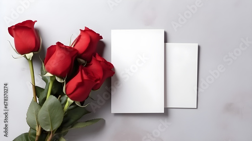 mockup minimalista Celebración amorosa: mockup con elementos románticos en rojo y rosa, ideal para aniversarios y momentos especiales. photo