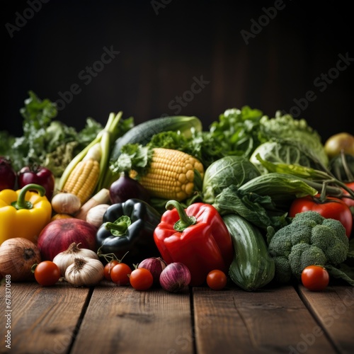 vegetables on wood background. Healthy lifestyle. organic raw food. copy space. plant based food consumption. environmentally responsible food choice. square