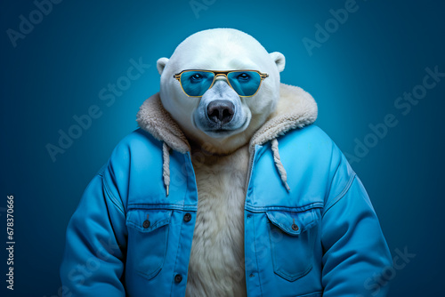 A bear wearing hip-hop style street fashion. Funny cute animal, adult bear, rapper and hustler concept