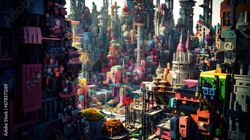 Colorful Greeble City