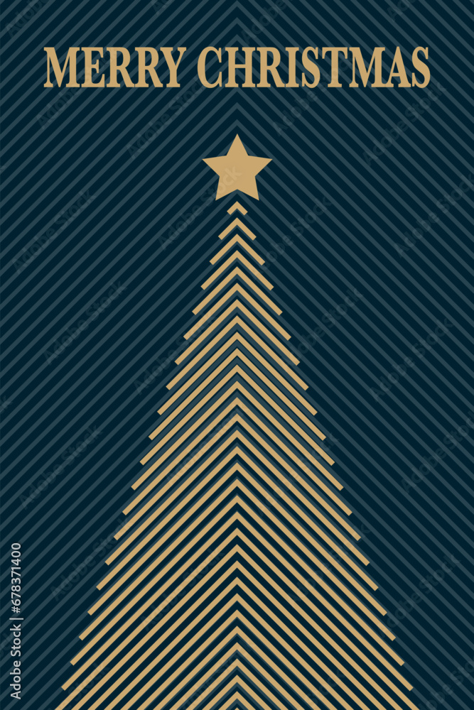 Geometric Christmas tree. Design of a greeting card. Vector illustration Geometric Christmas tree. Design of a greeting card. Vector illustration