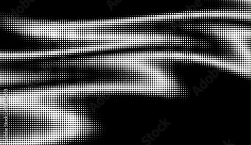 Monochrome gradient halftone dots background. Vector illustration. Abstract grunge dots on black background