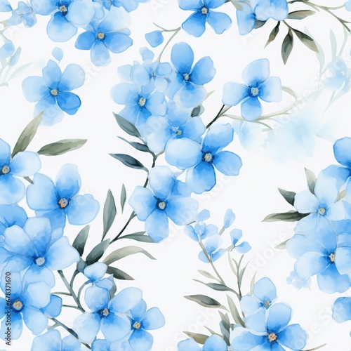 Abstract seamless background of watercolor forget-me-not flowers