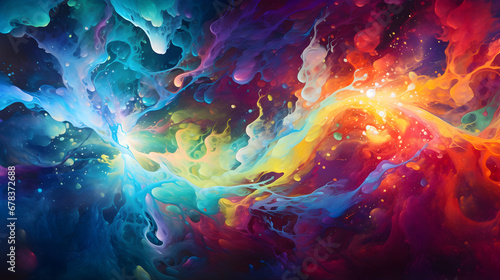 Abstract Fluid Art in Vivid Colors © Pixel My Heart