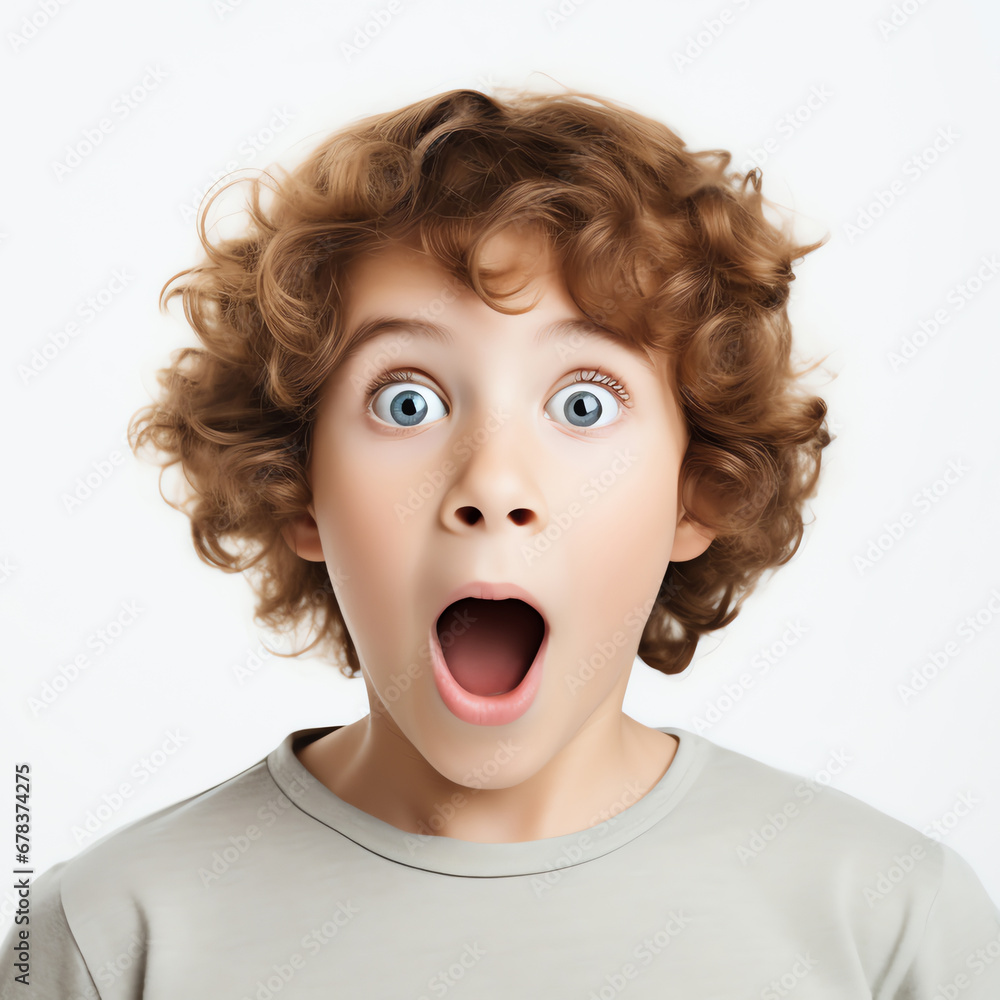 portrait of surprised tennager, AI generated portrait of surprised tennager, AI generated