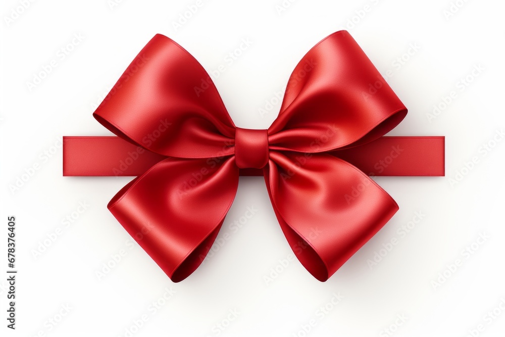 Red ribbon with bow isolated on white background, birthday or valentine's day Red ribbon with bow isolated on white background, birthday or valentine's day