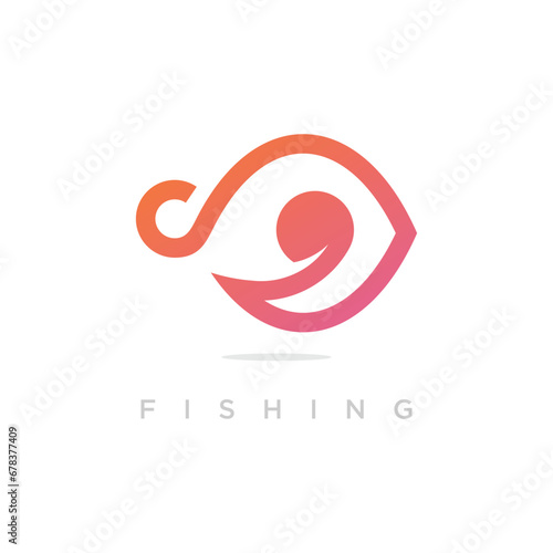 Fish element vector icon design with creative modern concept idea
