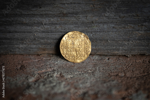 Obraz na płótnie Coin Netherlands 1 ducat 1741 w salonie