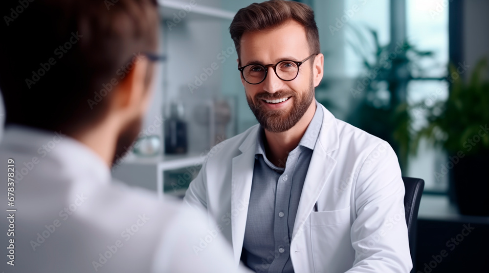 Male Doctor Engages in Interaction with Patient