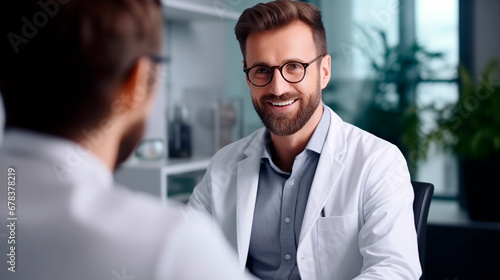 Male Doctor Engages in Interaction with Patient