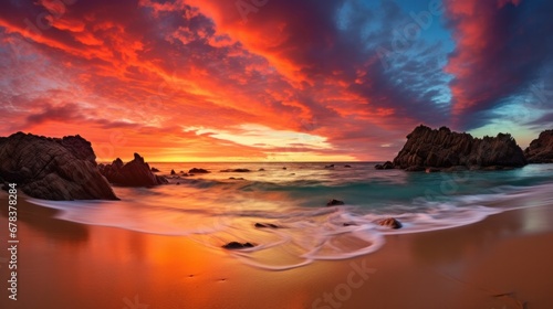 A truly unique sunset at the exclusive Secret Beach. I utilized a polarizer to intensify the colors in the sky, resulting in a remarkable and iconic scene.