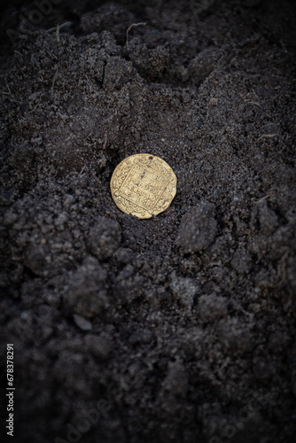 Obraz na płótnie Coin Netherlands 1 ducat 1741 w salonie