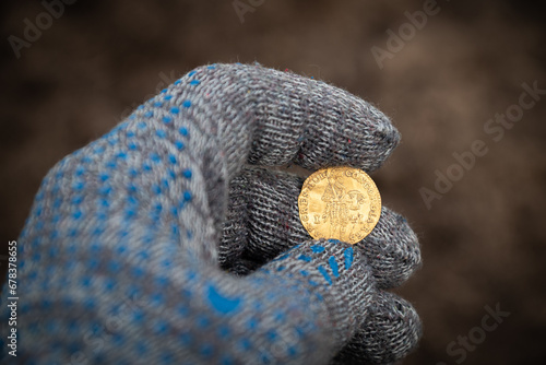 Obraz na płótnie Coin Netherlands 1 ducat 1741 w salonie
